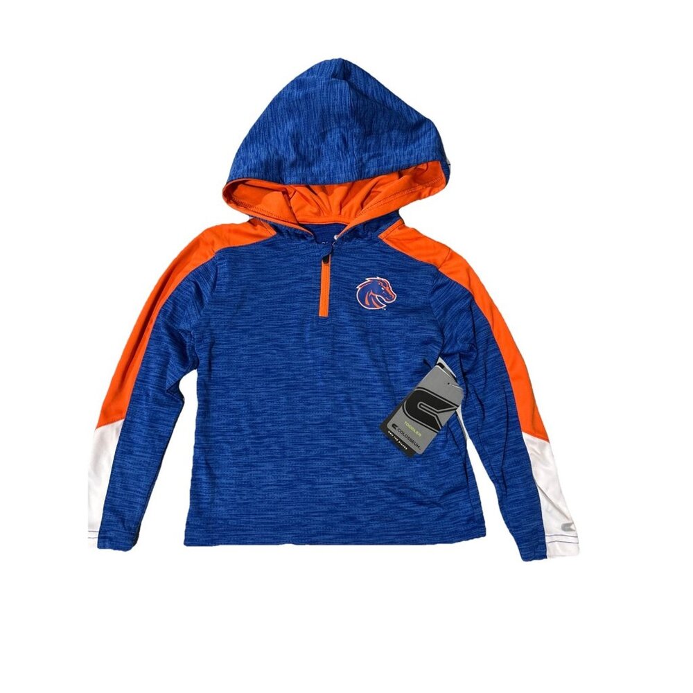 NEW Boise State BSU Broncos Colosseum LS Hooded 1/4 Zip Shirt Toddler Boys 3T